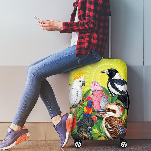 Australian Native Birds Luggage Cover Art Dot Painting Pattern