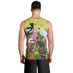 Australian Native Birds Men Tank Top Art Dot Painting Pattern