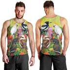 Australian Native Birds Men Tank Top Art Dot Painting Pattern