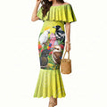 Australian Native Birds Mermaid Dress Art Dot Painting Pattern