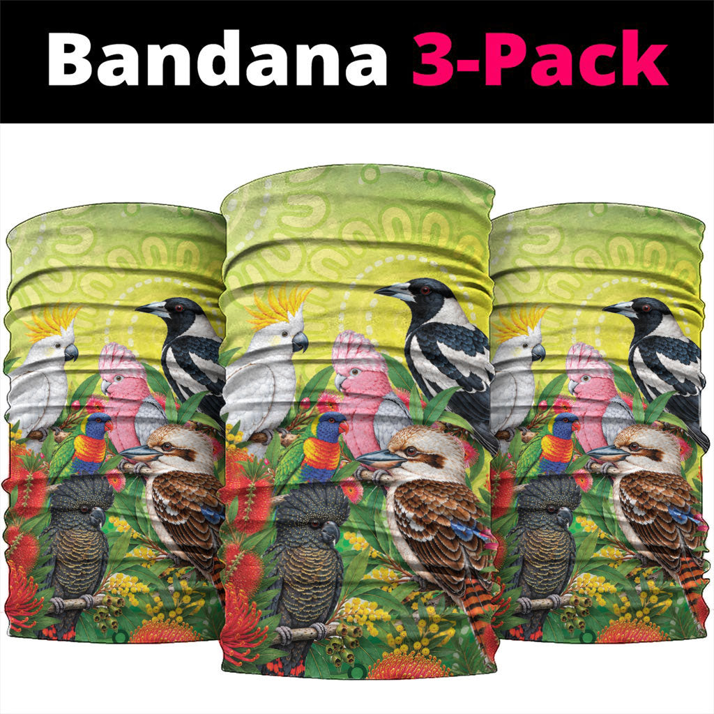 Australian Native Birds Neck Gaiter Art Dot Painting Pattern