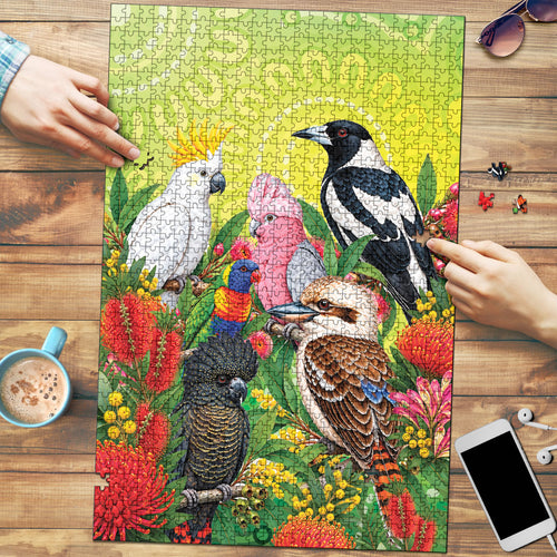 Australian Native Birds Puzzle Art Dot Painting Pattern