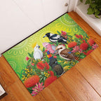 Australian Native Birds Rubber Doormat Art Dot Painting Pattern
