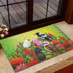 Australian Native Birds Rubber Doormat Art Dot Painting Pattern