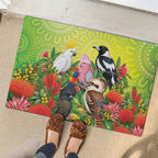 Australian Native Birds Rubber Doormat Art Dot Painting Pattern