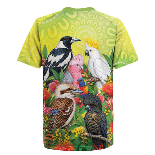 Australian Native Birds Rugby Jersey Art Dot Painting Pattern