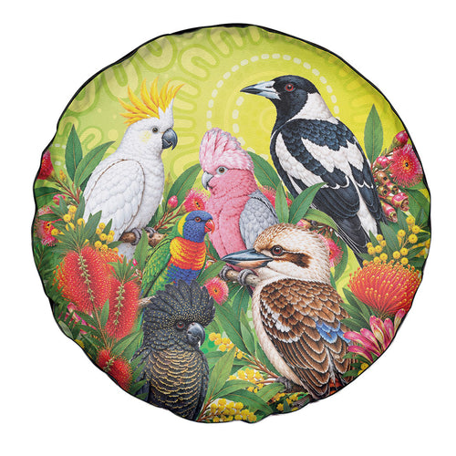 Australian Native Birds Spare Tire Cover Art Dot Painting Pattern
