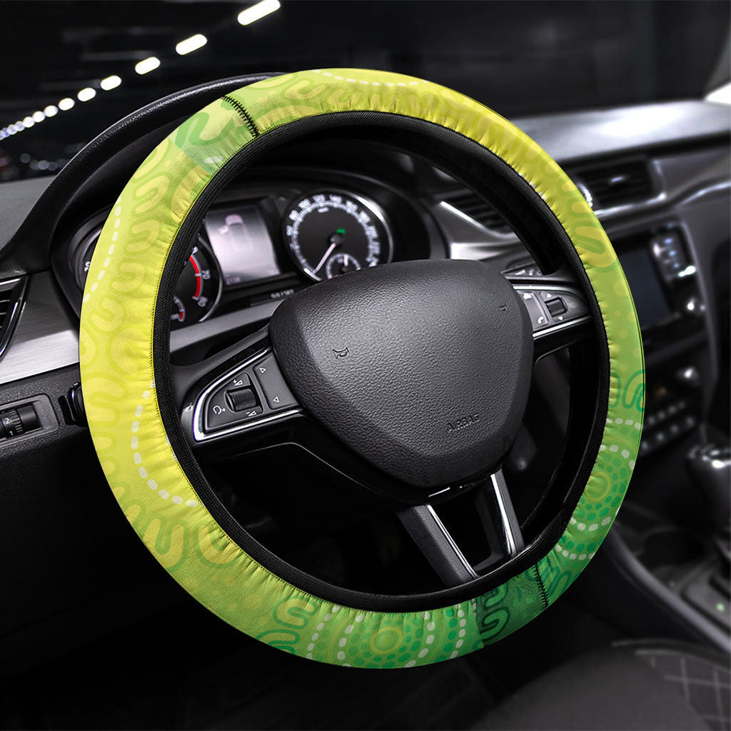 Australian Native Birds Steering Wheel Cover Art Dot Painting Pattern