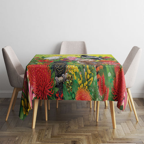 Australian Native Birds Tablecloth Art Dot Painting Pattern