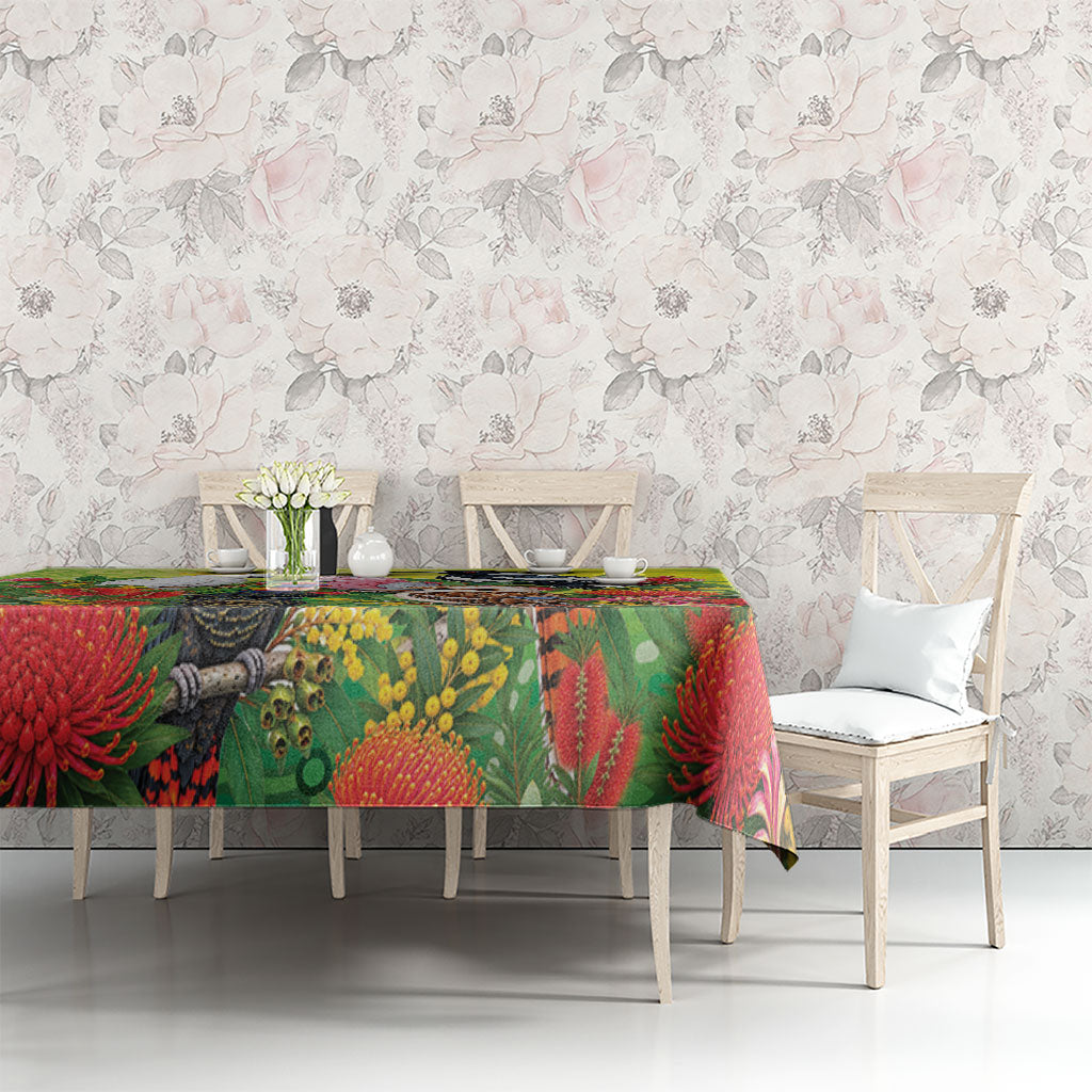 Australian Native Birds Tablecloth Art Dot Painting Pattern