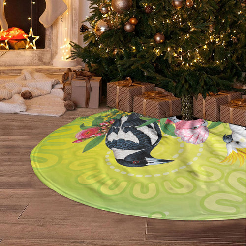 Australian Native Birds Tree Skirt Art Dot Painting Pattern