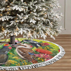 Australian Native Birds Tree Skirt Art Dot Painting Pattern