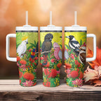 Australian Native Birds Tumbler With Handle Art Dot Painting Pattern