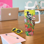 Australian Native Birds Tumbler With Handle Art Dot Painting Pattern