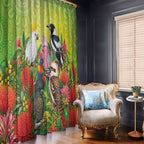 Australian Native Birds Window Curtain Art Dot Painting Pattern