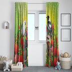 Australian Native Birds Window Curtain Art Dot Painting Pattern