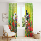 Australian Native Birds Window Curtain Art Dot Painting Pattern