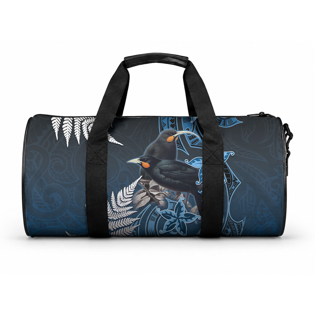 New Zealand Huia Bird Duffle Bag Aotearoa Maori Pattern