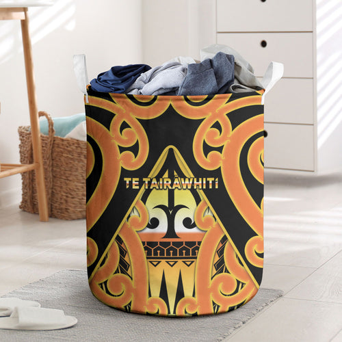 New Zealand Te Tairawhiti Laundry Basket Maori Koru Pattern