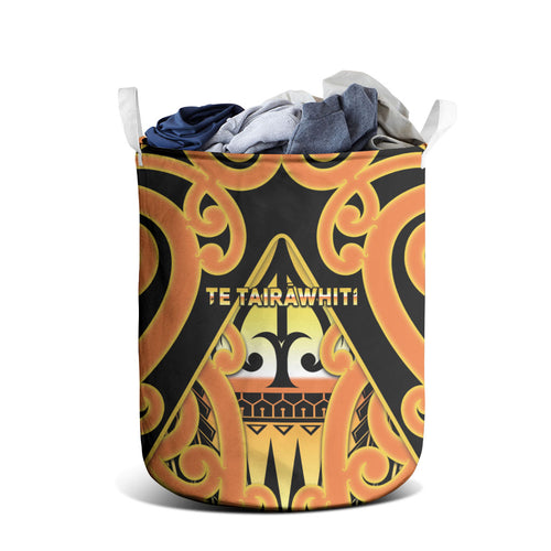 New Zealand Te Tairawhiti Laundry Basket Maori Koru Pattern