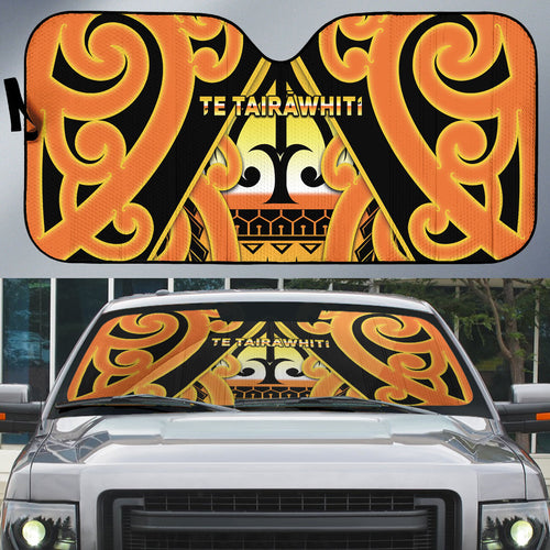 New Zealand Te Tairawhiti Auto Sun Shade Maori Koru Pattern