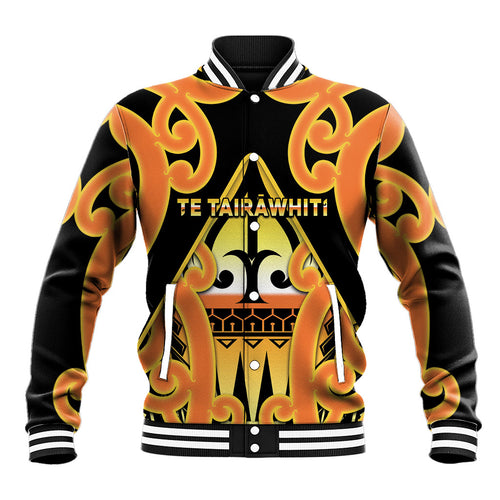 Personalised New Zealand Te Tairawhiti Baseball Jacket Maori Koru Pattern