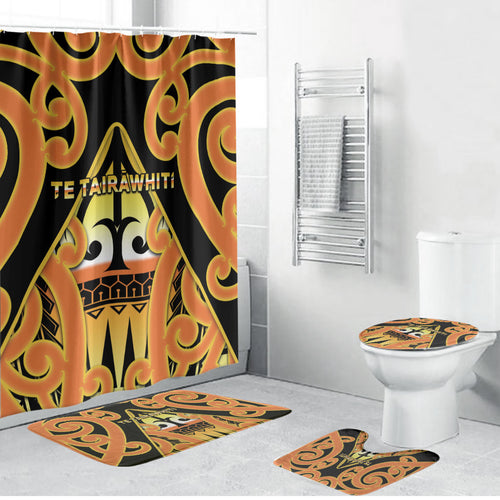 New Zealand Te Tairawhiti Bathroom Set Maori Koru Pattern
