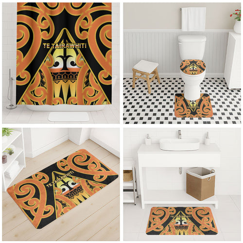New Zealand Te Tairawhiti Bathroom Set Maori Koru Pattern