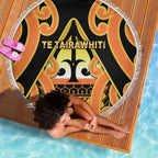 New Zealand Te Tairawhiti Beach Blanket Maori Koru Pattern