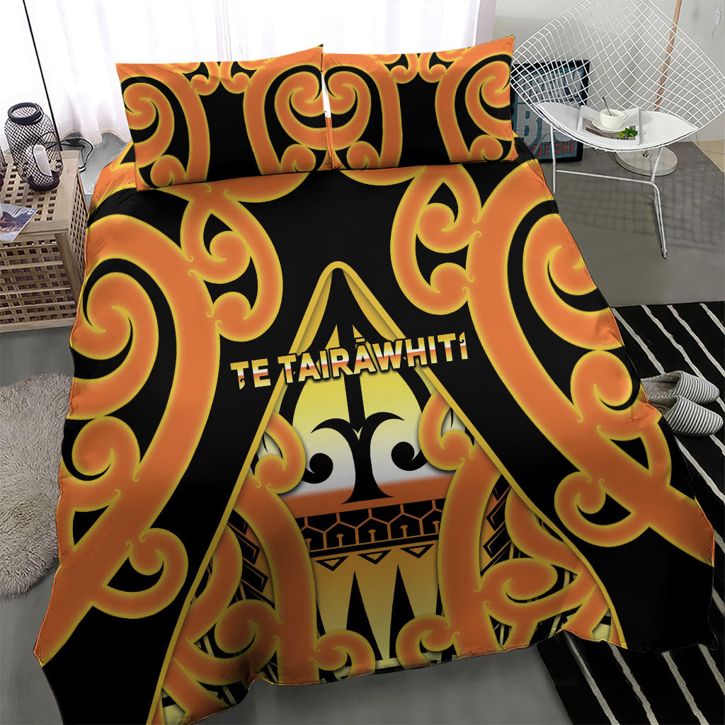 New Zealand Te Tairawhiti Bedding Set Maori Koru Pattern