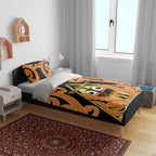 New Zealand Te Tairawhiti Bedding Set Maori Koru Pattern