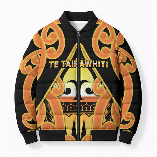 Personalised New Zealand Te Tairawhiti Bomber Puffer Jacket Maori Koru Pattern