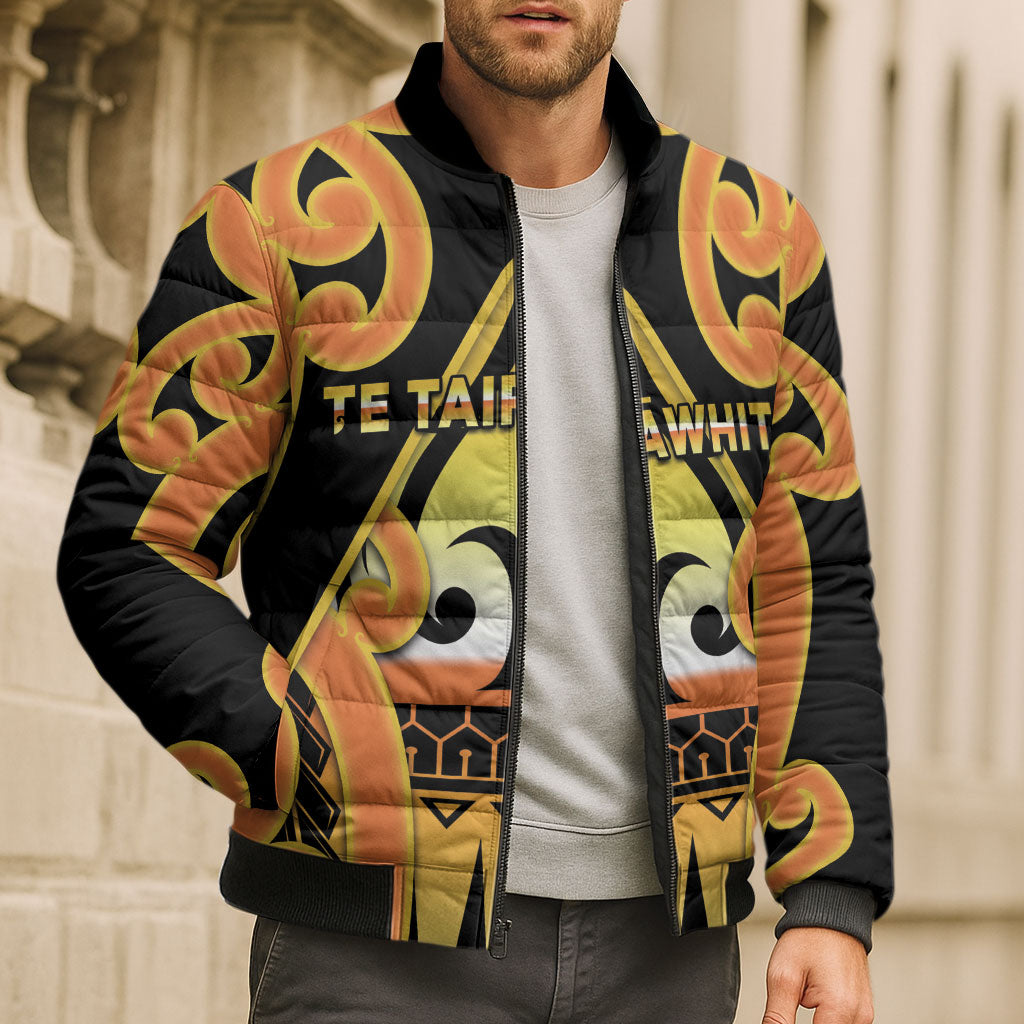 Personalised New Zealand Te Tairawhiti Bomber Puffer Jacket Maori Koru Pattern