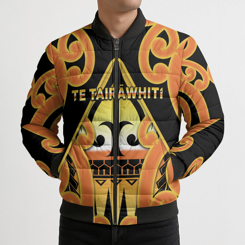 Personalised New Zealand Te Tairawhiti Bomber Puffer Jacket Maori Koru Pattern
