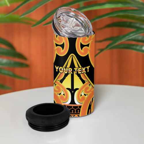 Personalised New Zealand Te Tairawhiti 4 in 1 Can Cooler Tumbler Maori Koru Pattern