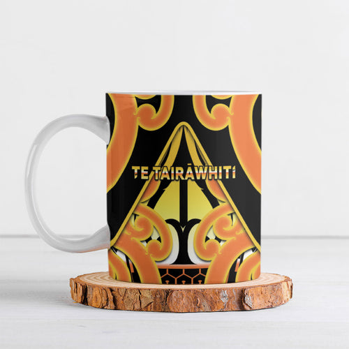 Personalised New Zealand Te Tairawhiti Ceramic Mug Maori Koru Pattern