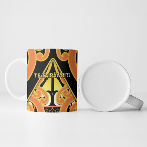Personalised New Zealand Te Tairawhiti Ceramic Mug Maori Koru Pattern