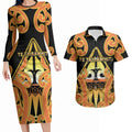 Personalised New Zealand Te Tairawhiti Couples Matching Long Sleeve Bodycon Dress and Hawaiian Shirt Maori Koru Pattern