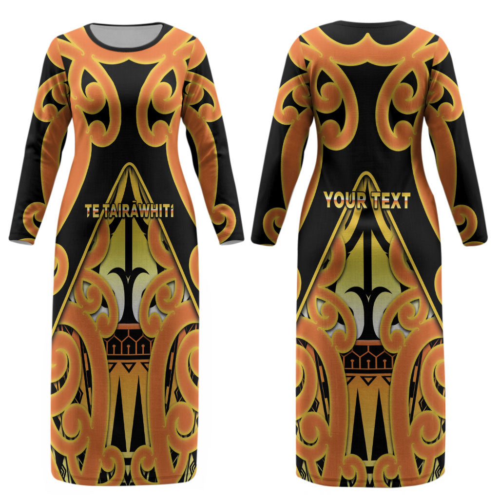 Personalised New Zealand Te Tairawhiti Couples Matching Long Sleeve Bodycon Dress and Hawaiian Shirt Maori Koru Pattern