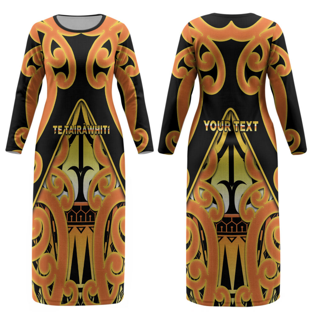 Personalised New Zealand Te Tairawhiti Couples Matching Long Sleeve Bodycon Dress and Long Sleeve Button Shirt Maori Koru Pattern