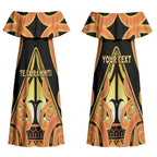 Personalised New Zealand Te Tairawhiti Couples Matching Off Shoulder Maxi Dress and Hawaiian Shirt Maori Koru Pattern