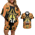 Personalised New Zealand Te Tairawhiti Couples Matching Off Shoulder Short Dress and Hawaiian Shirt Maori Koru Pattern
