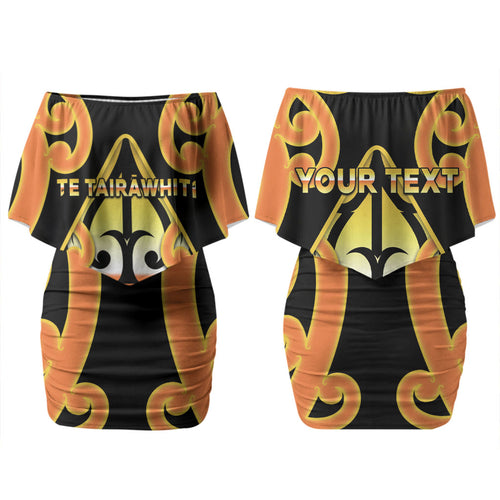 Personalised New Zealand Te Tairawhiti Couples Matching Off Shoulder Short Dress and Hawaiian Shirt Maori Koru Pattern
