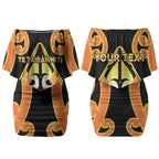 Personalised New Zealand Te Tairawhiti Couples Matching Off Shoulder Short Dress and Long Sleeve Button Shirt Maori Koru Pattern