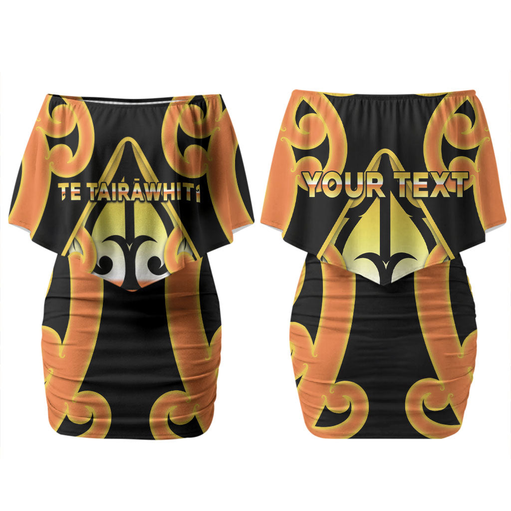 Personalised New Zealand Te Tairawhiti Couples Matching Off Shoulder Short Dress and Long Sleeve Button Shirt Maori Koru Pattern
