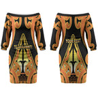 Personalised New Zealand Te Tairawhiti Couples Matching Off The Shoulder Long Sleeve Dress and Hawaiian Shirt Maori Koru Pattern