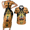 Personalised New Zealand Te Tairawhiti Couples Matching Short Sleeve Bodycon Dress and Hawaiian Shirt Maori Koru Pattern
