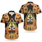Personalised New Zealand Te Tairawhiti Couples Matching Short Sleeve Bodycon Dress and Hawaiian Shirt Maori Koru Pattern