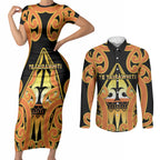 Personalised New Zealand Te Tairawhiti Couples Matching Short Sleeve Bodycon Dress and Long Sleeve Button Shirt Maori Koru Pattern