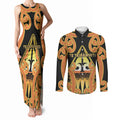 Personalised New Zealand Te Tairawhiti Couples Matching Tank Maxi Dress and Long Sleeve Button Shirt Maori Koru Pattern